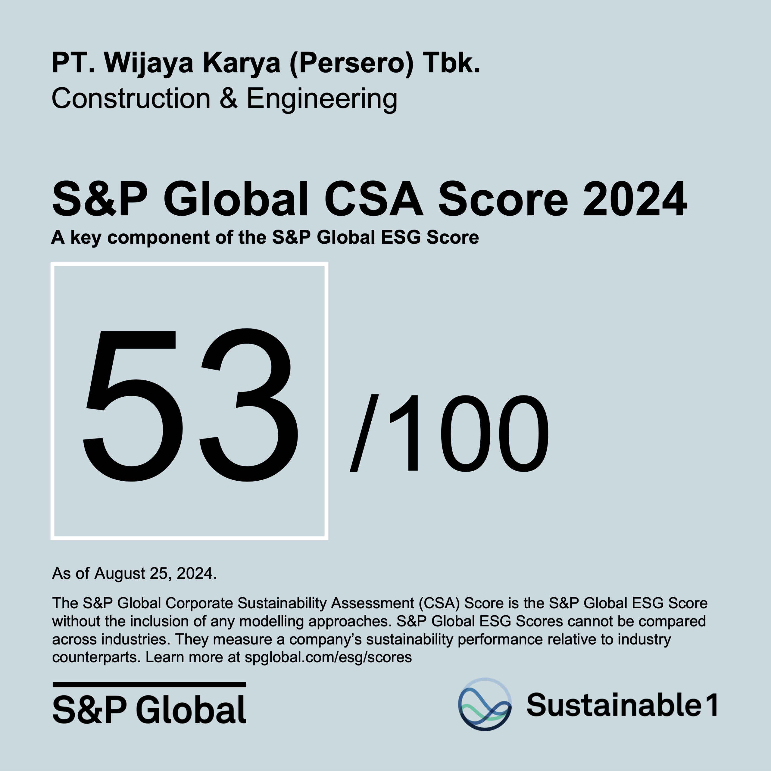 S&P Global CSA Score 2024