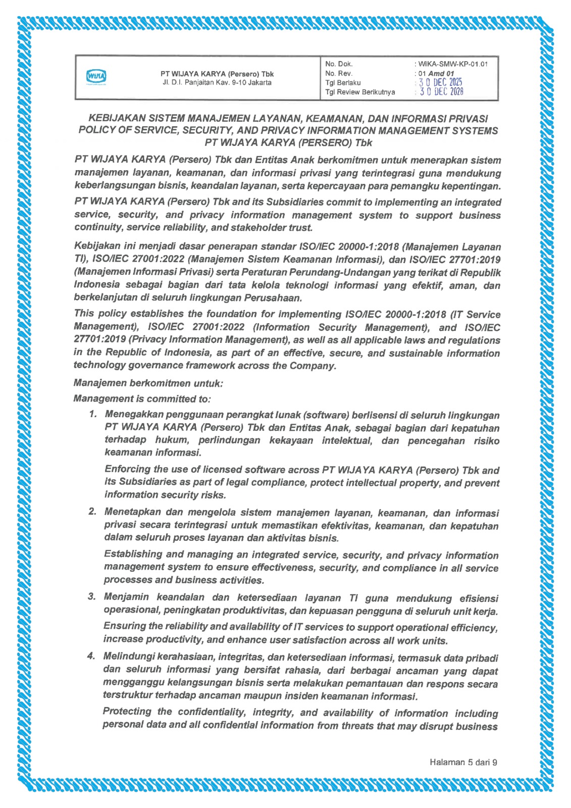 Cover Kebijakan Sistem